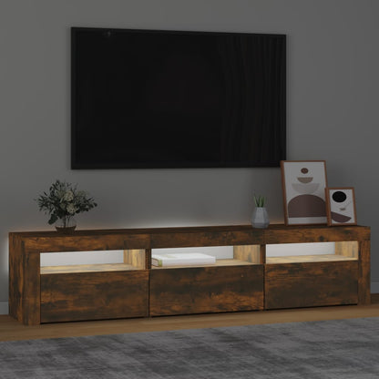 Tv Skříňka S Led Osvětlením Kouřový Dub 180X35X40 Cm