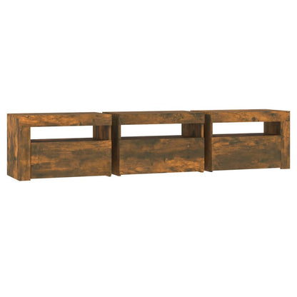Tv Skříňka S Led Osvětlením Kouřový Dub 180X35X40 Cm