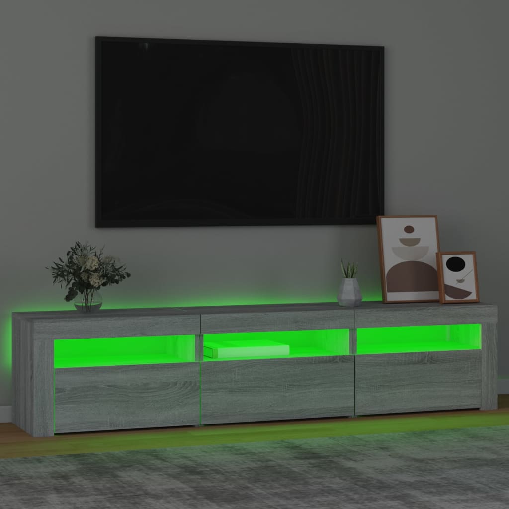 Tv Skříňka S Led Osvětlením Šedá Sonoma 180X35X40 Cm