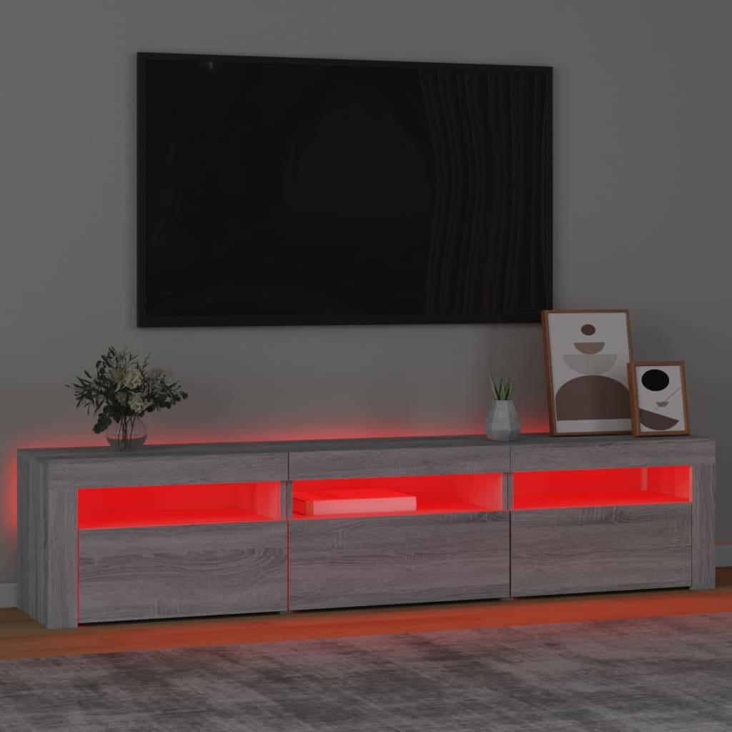 Tv Skříňka S Led Osvětlením Šedá Sonoma 180X35X40 Cm