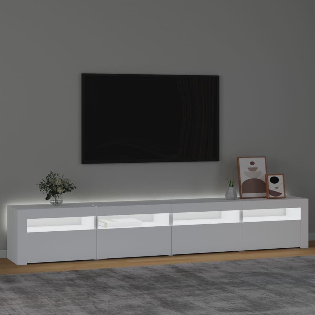Tv Skříňka S Led Osvětlením Bílá 240X35X40 Cm