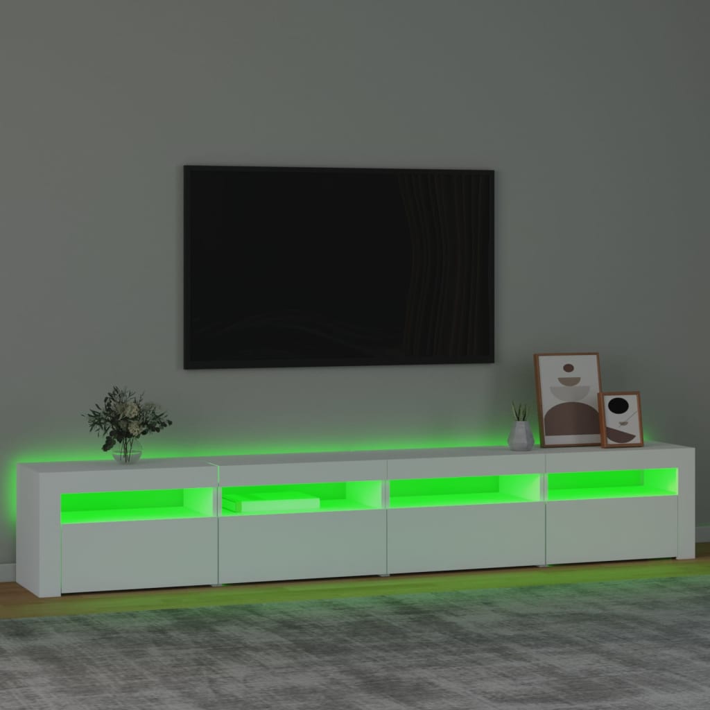 Tv Skříňka S Led Osvětlením Bílá 240X35X40 Cm