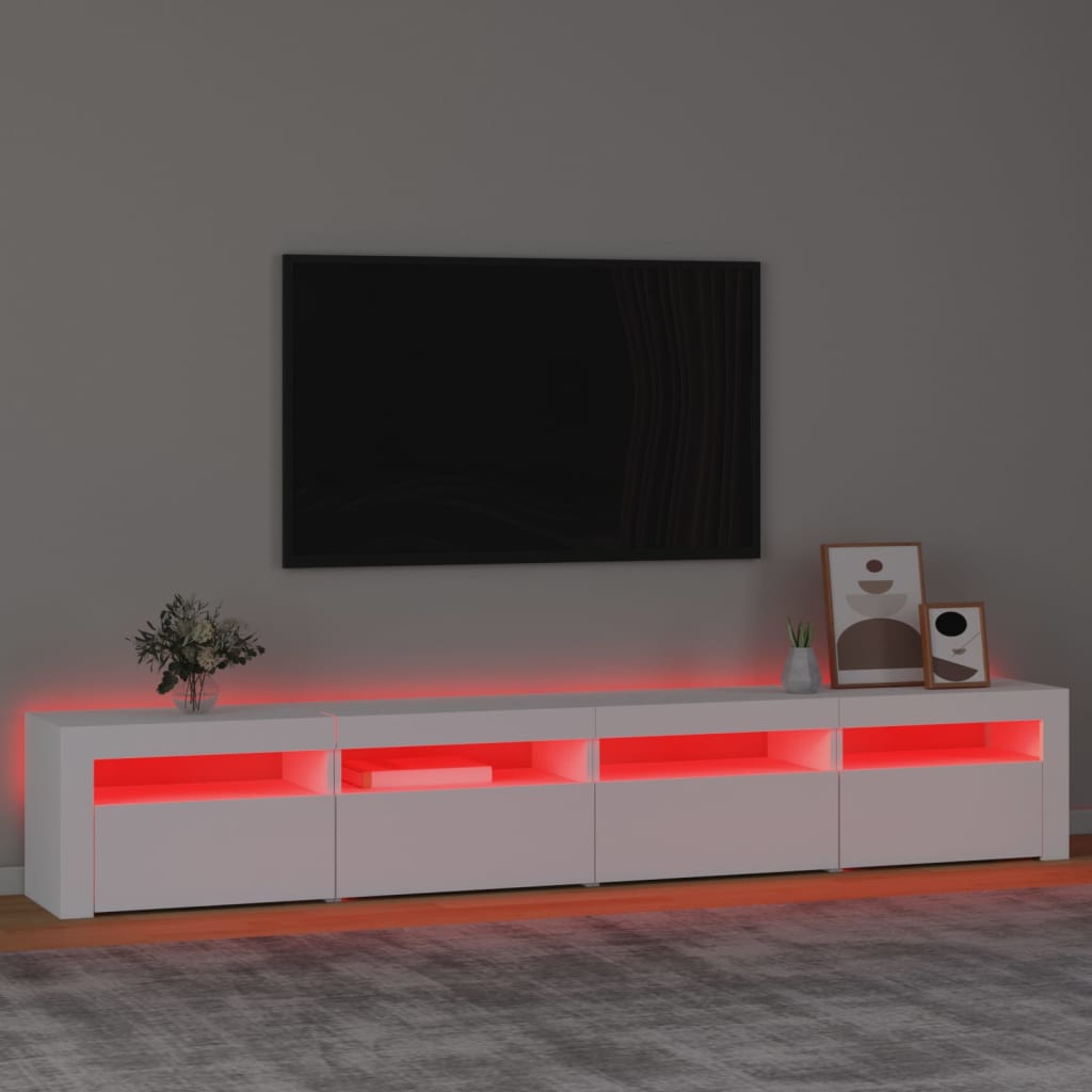 Tv Skříňka S Led Osvětlením Bílá 240X35X40 Cm