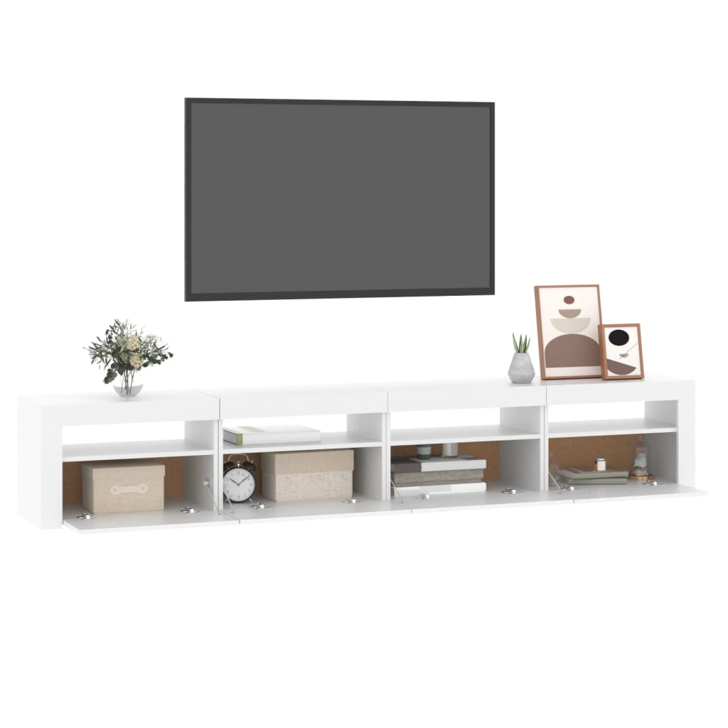 Tv Skříňka S Led Osvětlením Bílá 240X35X40 Cm
