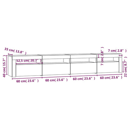 Tv Skříňka S Led Osvětlením Dub Sonoma 240X35X40 Cm