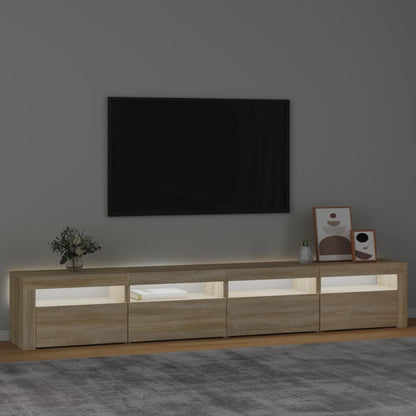 Tv Skříňka S Led Osvětlením Dub Sonoma 240X35X40 Cm