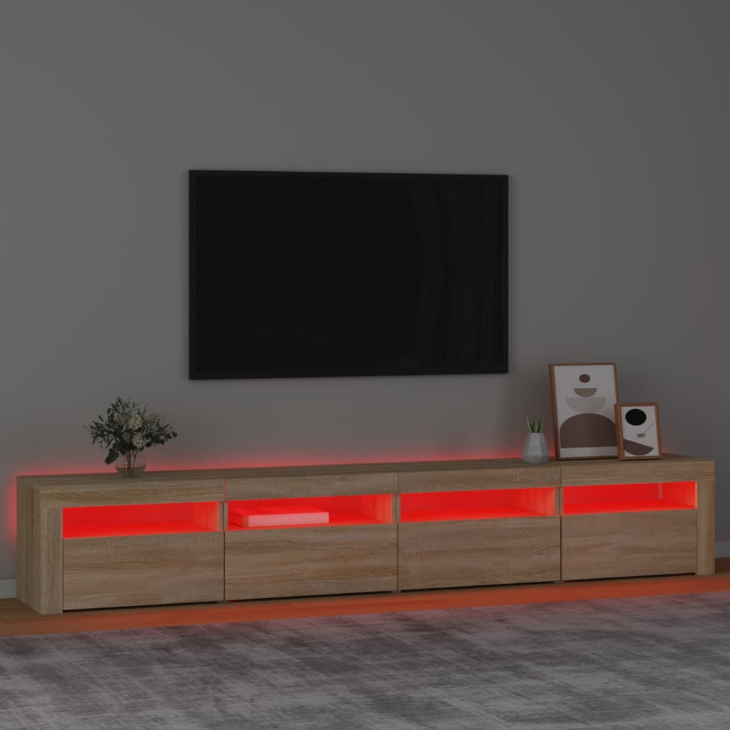 Tv Skříňka S Led Osvětlením Dub Sonoma 240X35X40 Cm