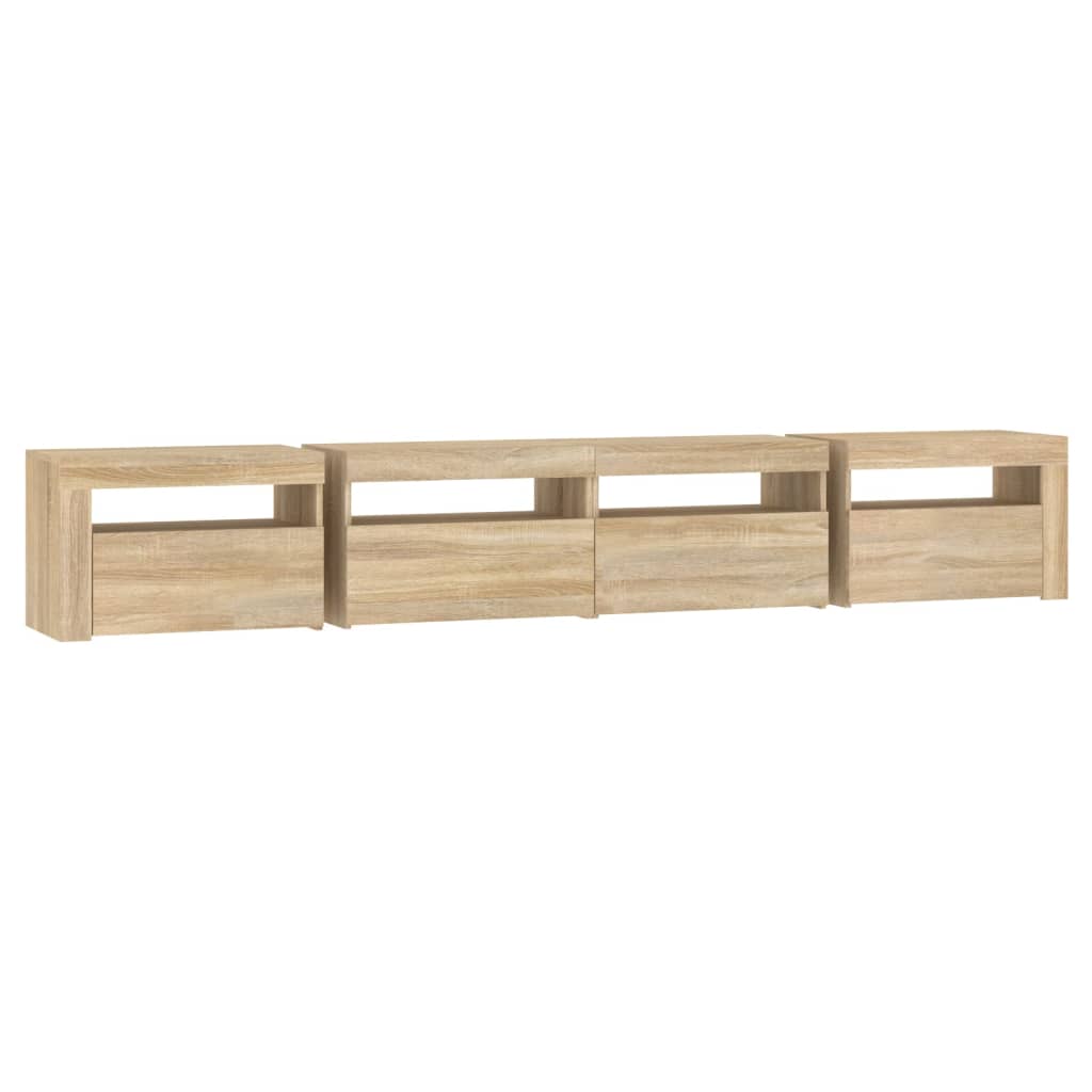Tv Skříňka S Led Osvětlením Dub Sonoma 240X35X40 Cm