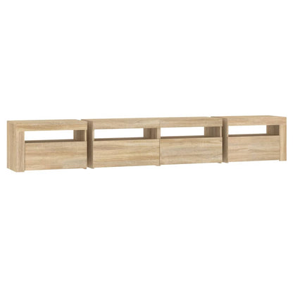 Tv Skříňka S Led Osvětlením Dub Sonoma 240X35X40 Cm