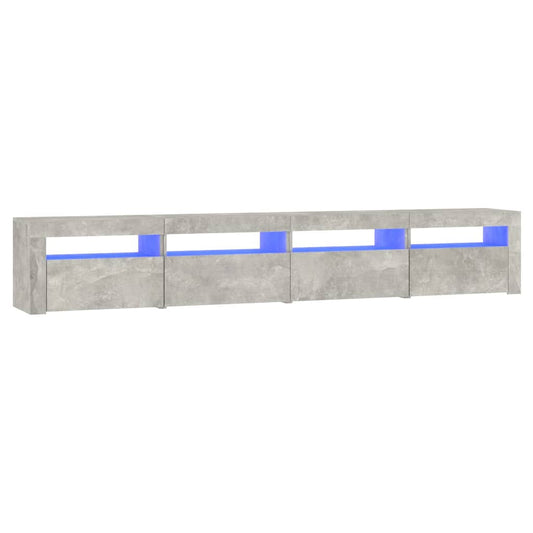 Tv Skříňka S Led Osvětlením Betonově Šedá 240X35X40 Cm