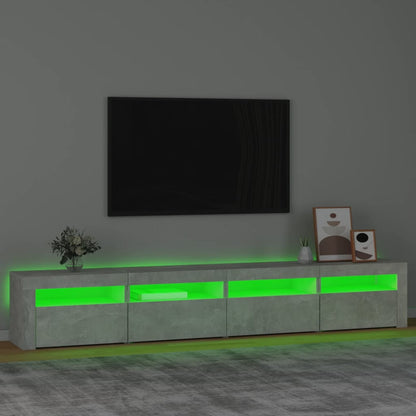 Tv Skříňka S Led Osvětlením Betonově Šedá 240X35X40 Cm
