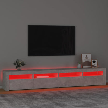 Tv Skříňka S Led Osvětlením Betonově Šedá 240X35X40 Cm