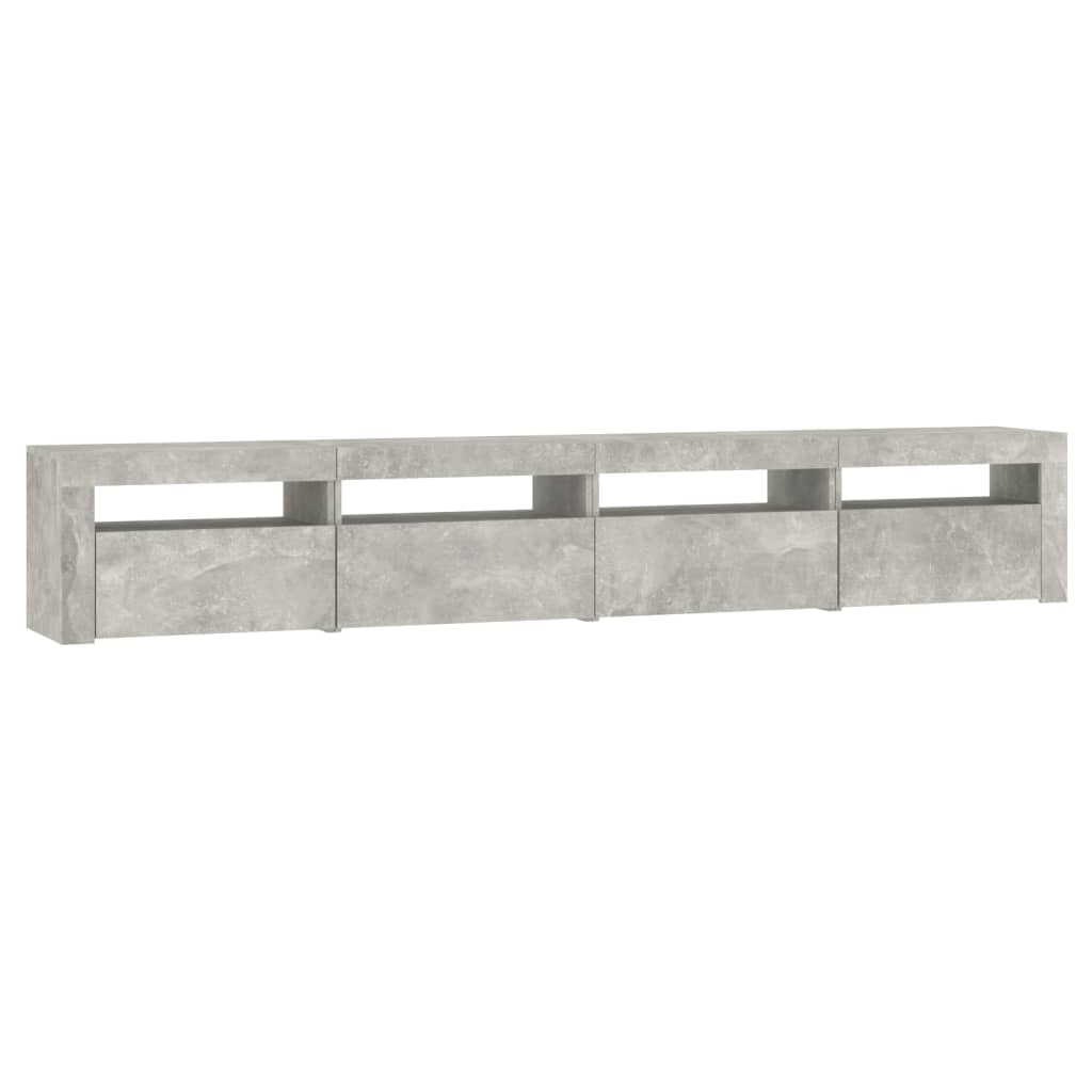 Tv Skříňka S Led Osvětlením Betonově Šedá 240X35X40 Cm