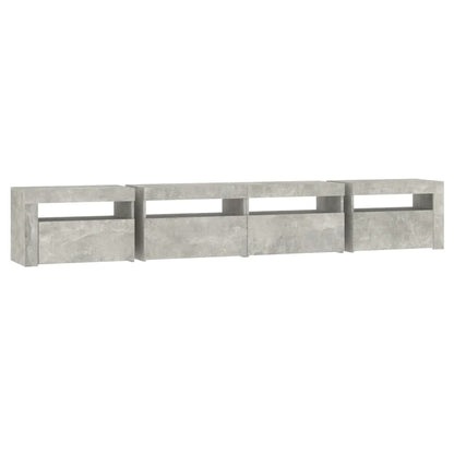 Tv Skříňka S Led Osvětlením Betonově Šedá 240X35X40 Cm