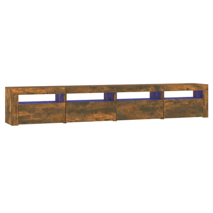 Tv Skříňka S Led Osvětlením Kouřový Dub 240X35X40 Cm