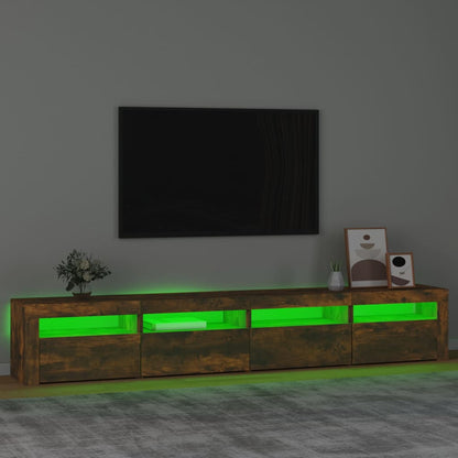 Tv Skříňka S Led Osvětlením Kouřový Dub 240X35X40 Cm