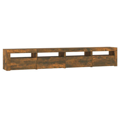 Tv Skříňka S Led Osvětlením Kouřový Dub 240X35X40 Cm