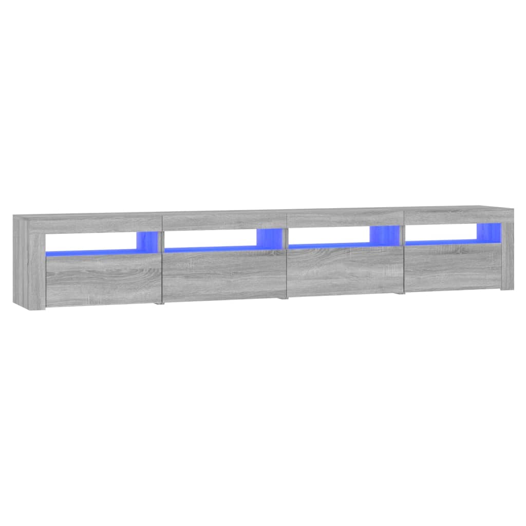 Tv Skříňka S Led Osvětlením Šedá Sonoma 240X35X40 Cm