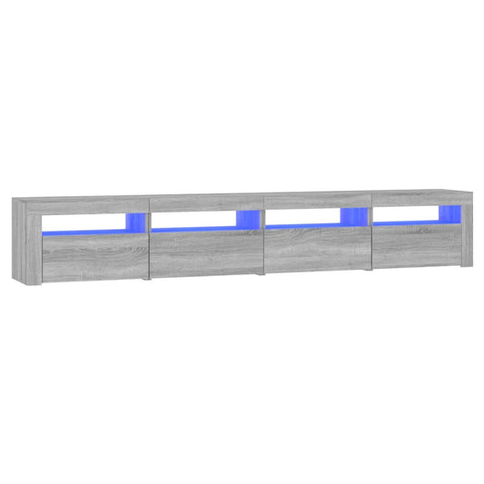 Tv Skříňka S Led Osvětlením Šedá Sonoma 240X35X40 Cm