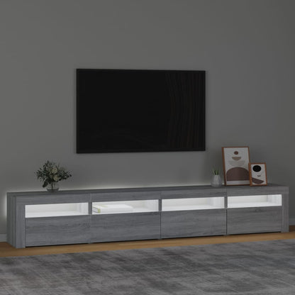 Tv Skříňka S Led Osvětlením Šedá Sonoma 240X35X40 Cm
