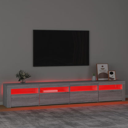 Tv Skříňka S Led Osvětlením Šedá Sonoma 240X35X40 Cm