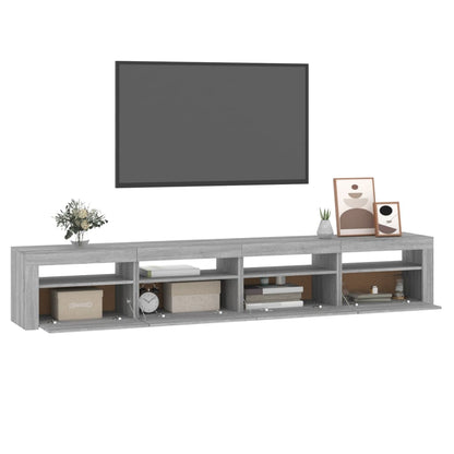 Tv Skříňka S Led Osvětlením Šedá Sonoma 240X35X40 Cm