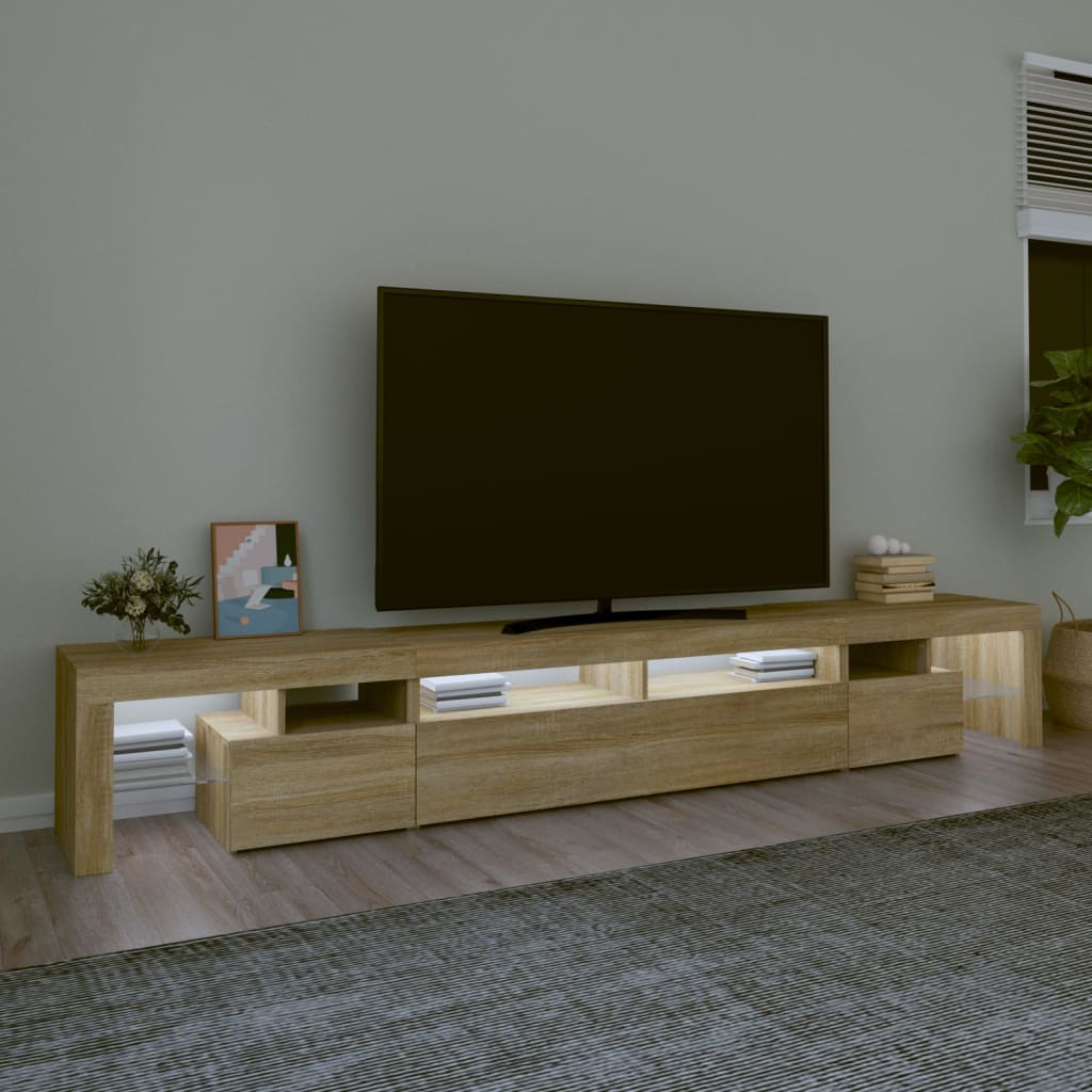 Tv Skříňka S Led Osvětlením Dub Sonoma 260X36,5X40 Cm