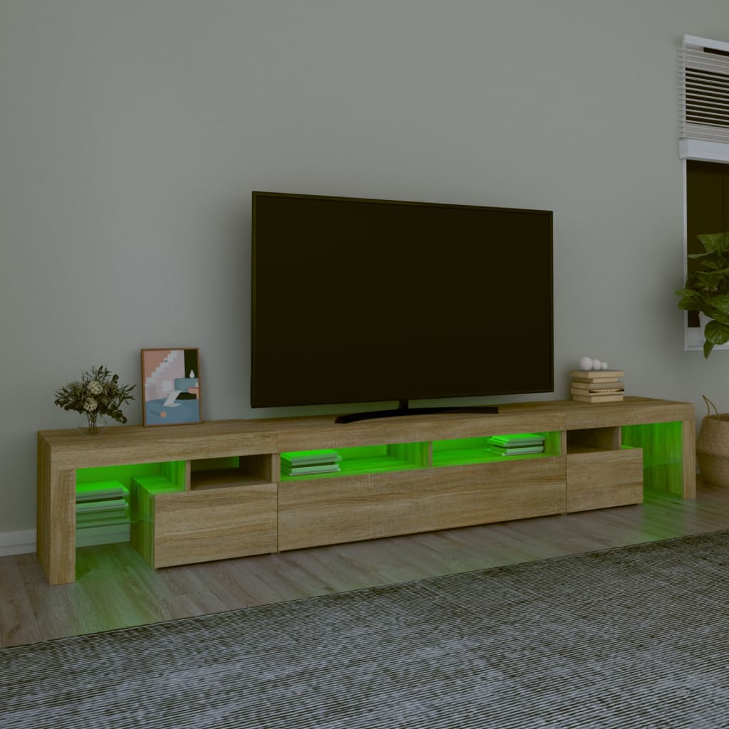 Tv Skříňka S Led Osvětlením Dub Sonoma 260X36,5X40 Cm
