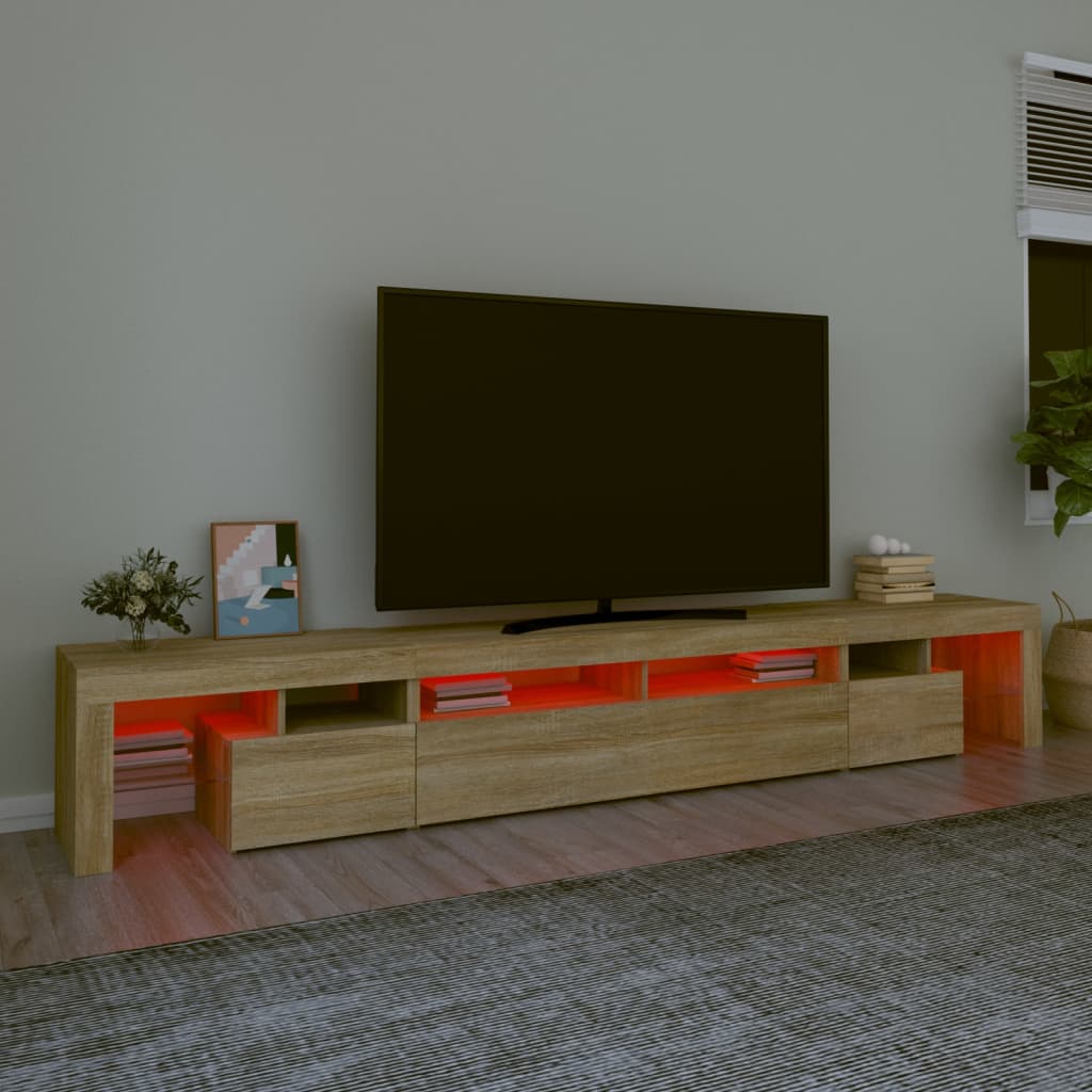 Tv Skříňka S Led Osvětlením Dub Sonoma 260X36,5X40 Cm