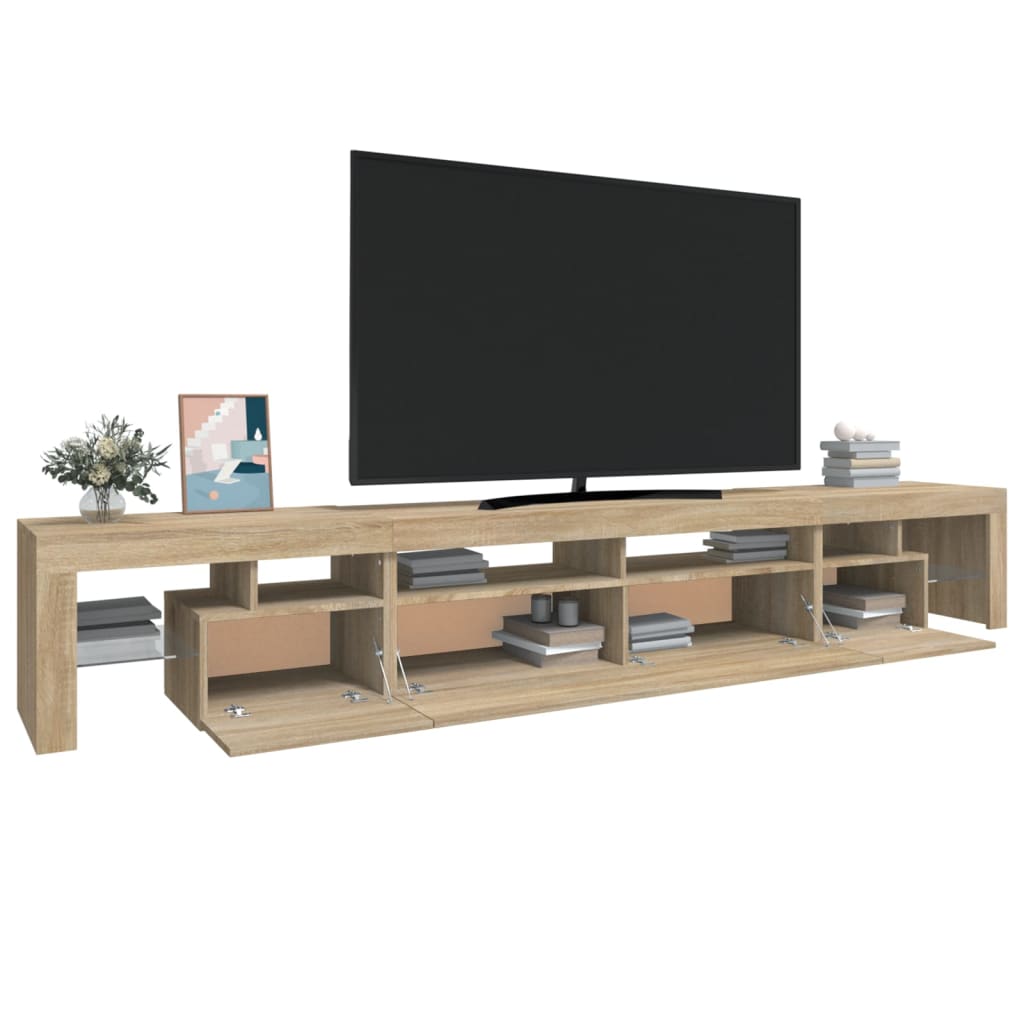 Tv Skříňka S Led Osvětlením Dub Sonoma 260X36,5X40 Cm