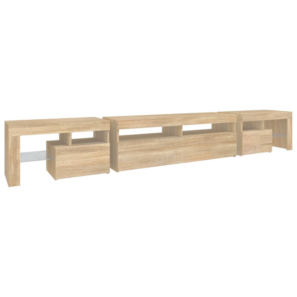 Tv Skříňka S Led Osvětlením Dub Sonoma 260X36,5X40 Cm