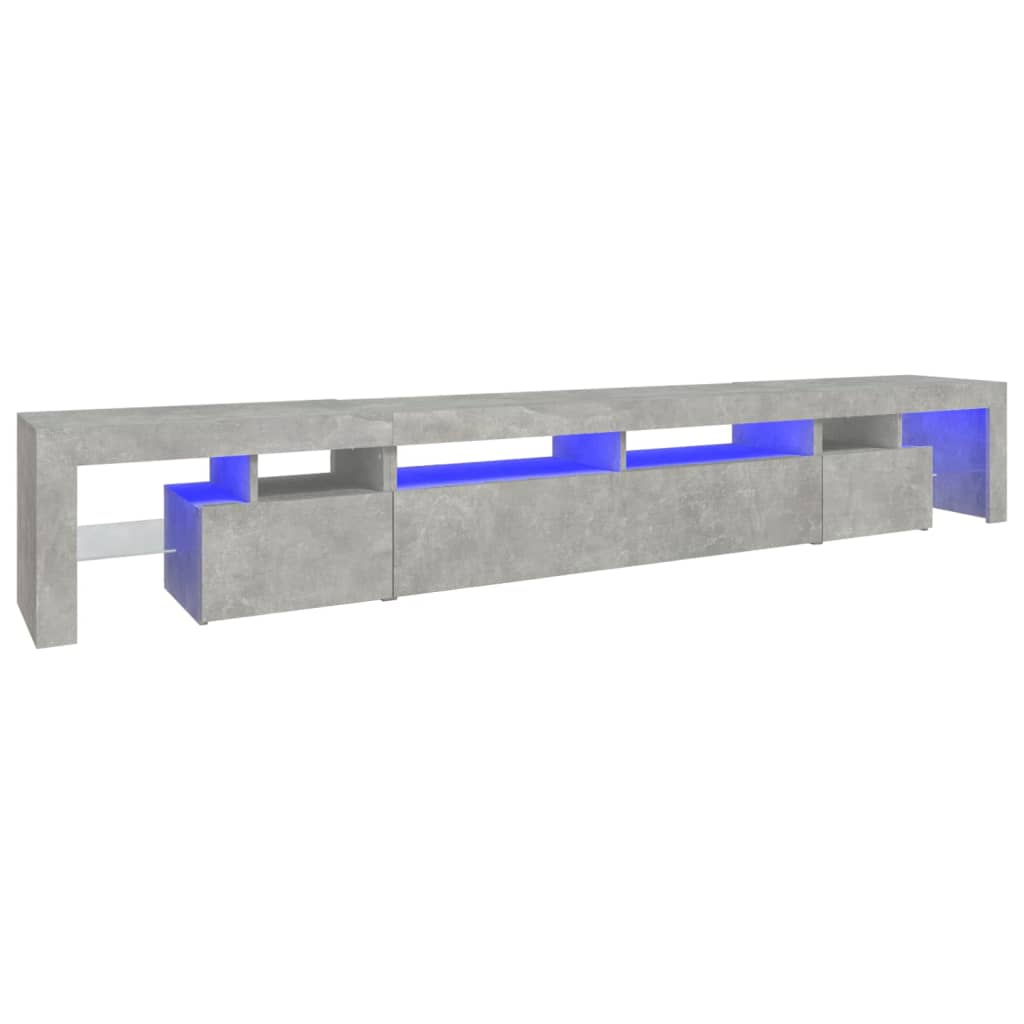 Tv Skříňka S Led Osvětlením Betonově Šedá 260X36,5X40 Cm