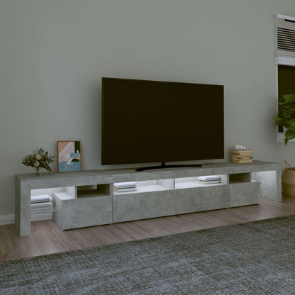 Tv Skříňka S Led Osvětlením Betonově Šedá 260X36,5X40 Cm