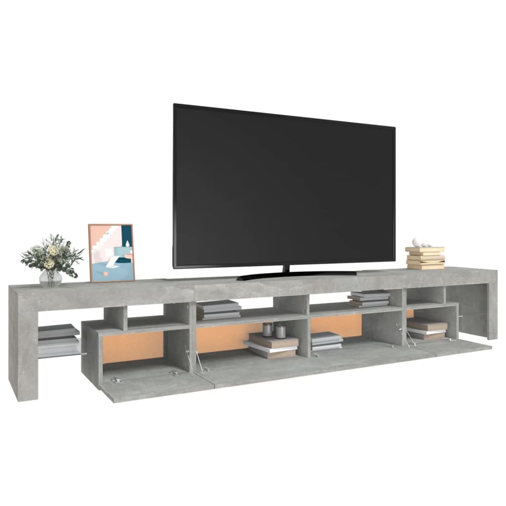 Tv Skříňka S Led Osvětlením Betonově Šedá 260X36,5X40 Cm