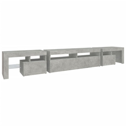 Tv Skříňka S Led Osvětlením Betonově Šedá 260X36,5X40 Cm