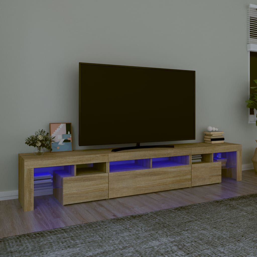 Tv Skříňka S Led Osvětlením 260X36,5X40 Cm