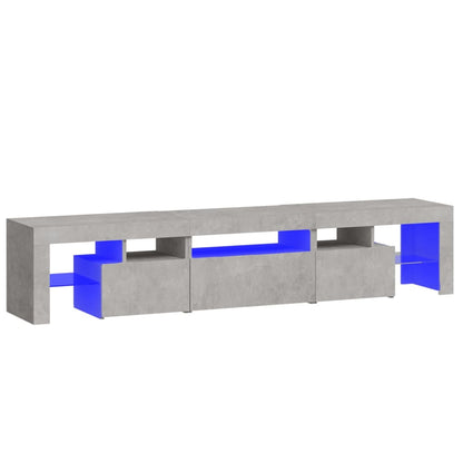 Tv Skříňka S Led Osvětlením Betonově Šedá 200X36,5X40 Cm