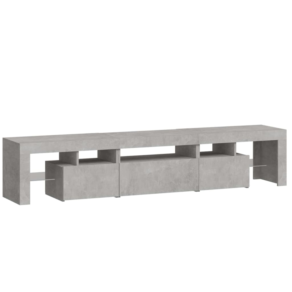 Tv Skříňka S Led Osvětlením Betonově Šedá 200X36,5X40 Cm