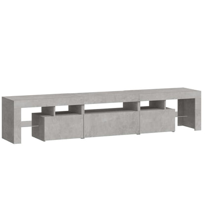 Tv Skříňka S Led Osvětlením Betonově Šedá 200X36,5X40 Cm