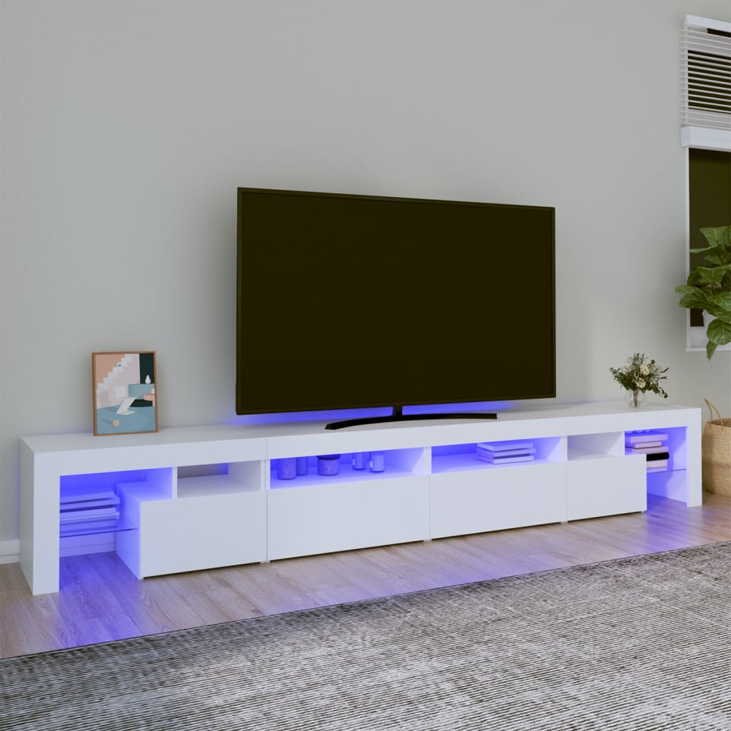 Tv Skříňka S Led Osvětlením Bílá 260X36,5X40 Cm