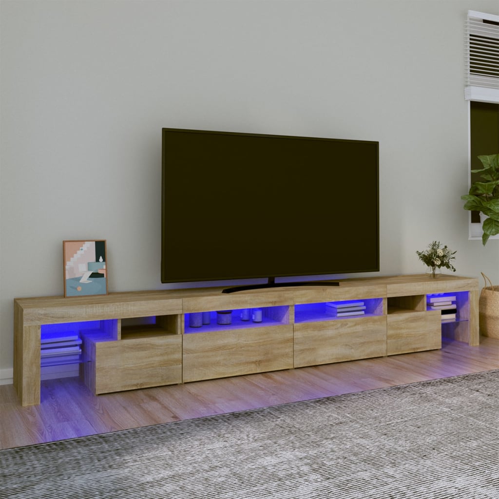 Tv Skříňka S Led Osvětlením 260X36,5X40 Cm