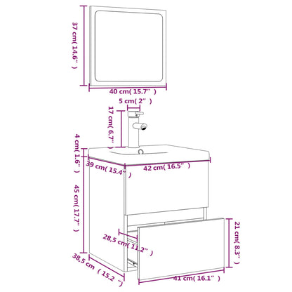 Koupelnová Sestava Kouřový Dub Kompozitní Dřevo