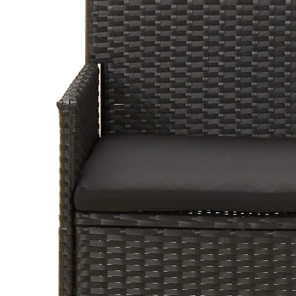 4Dílná Zahradní Sedací Souprava S Poduškami Černá Polyratan
