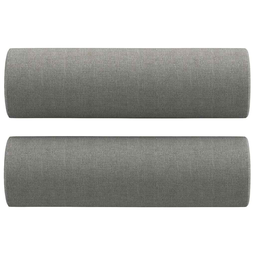 3Místná Pohovka S Polštáři A Poduškami Tmavě Šedá 210 Cm Textil