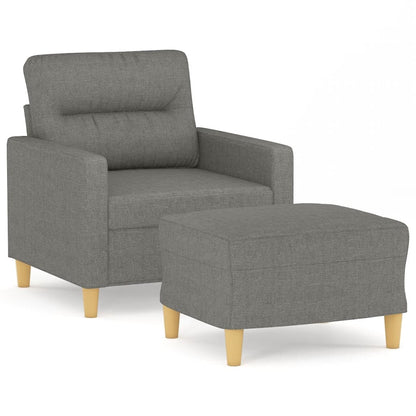 Křeslo S Podnožkou Tmavě Šedé Textil