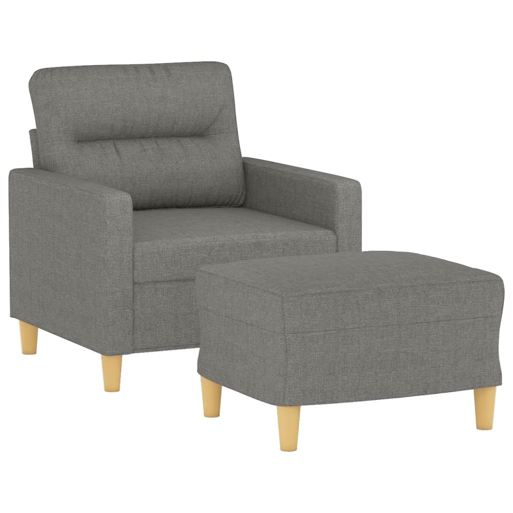 Křeslo S Podnožkou Tmavě Šedé Textil