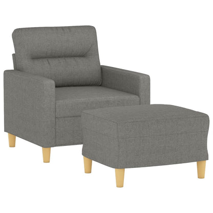 Křeslo S Podnožkou Tmavě Šedé Textil