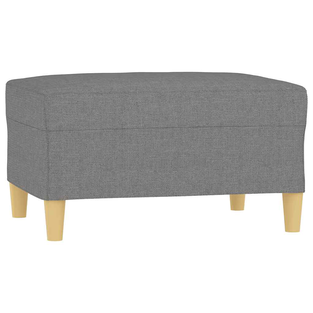 3Místná Pohovka S Podnožkou Tmavě Šedá 210 Cm Textil