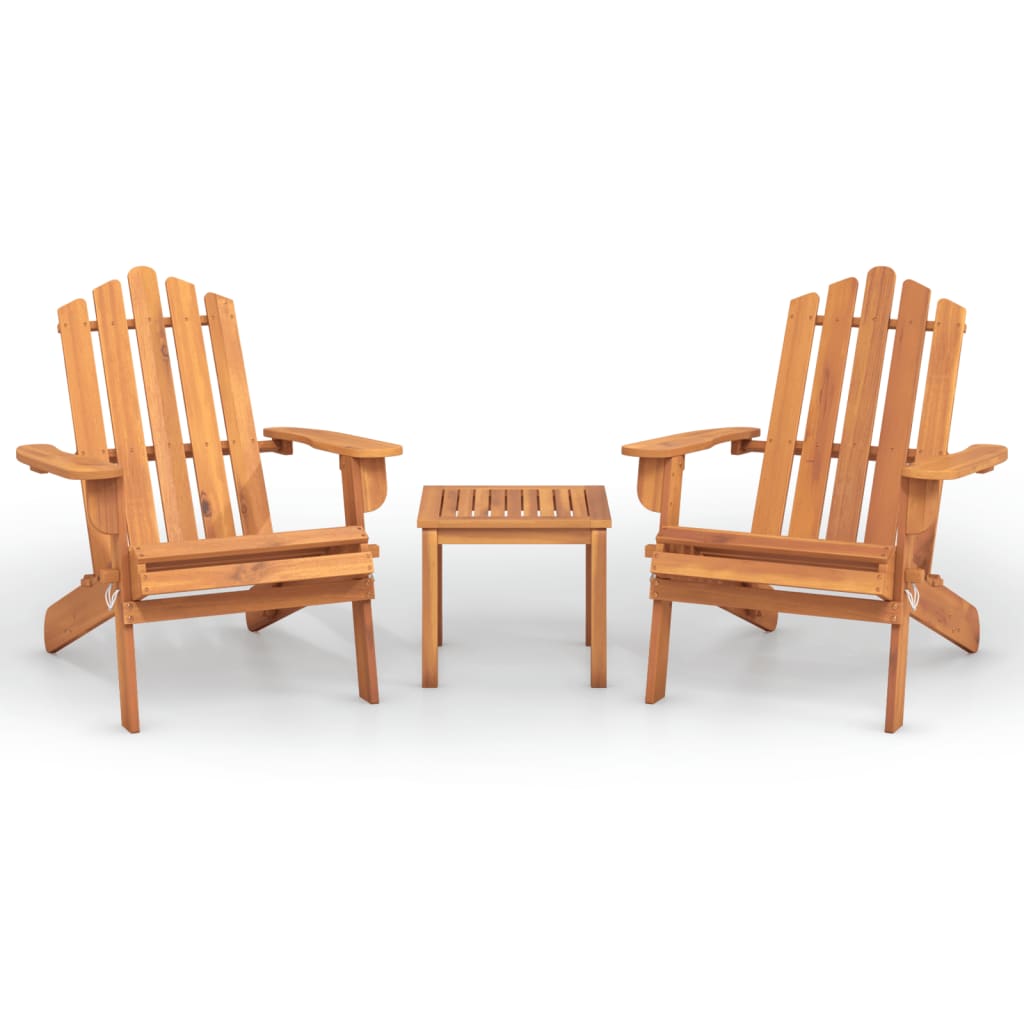 3Dílná Sada Zahradního Nábytku Adirondack Masivní Akácie