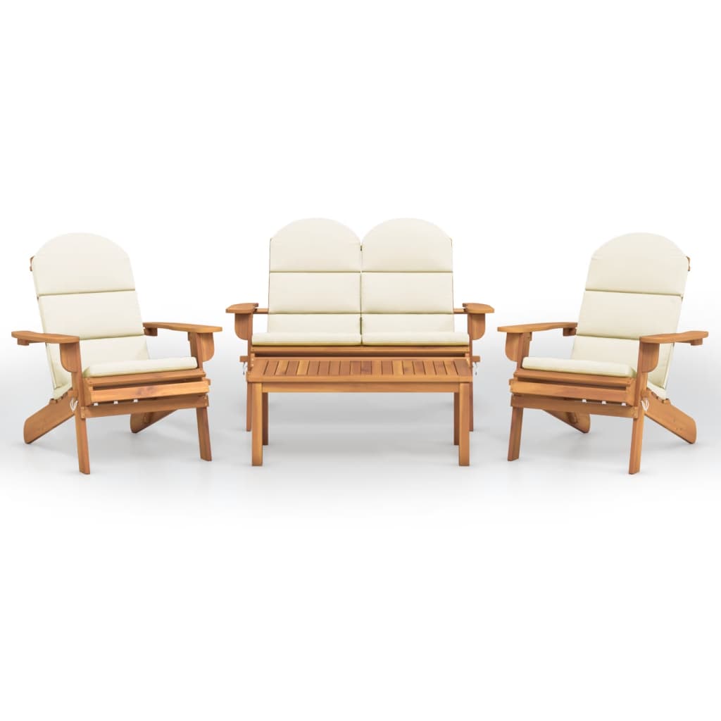 4Dílná Sada Zahradního Nábytku Adirondack Masivní Akácie